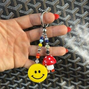 Smiley Charm Keychain. Bag Charm